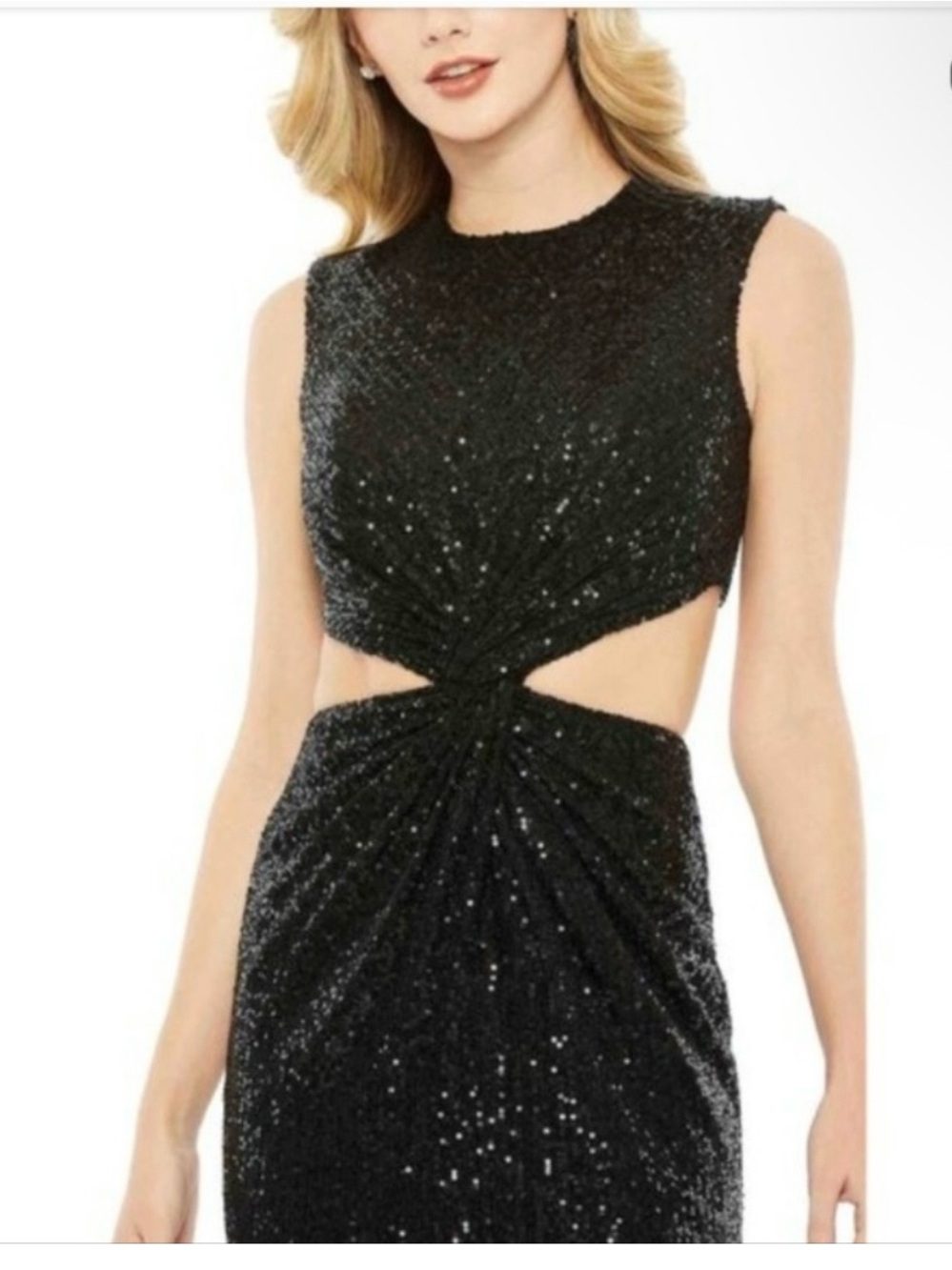 Mac duggal 27022 Black Sequin Cutout Evening Dress